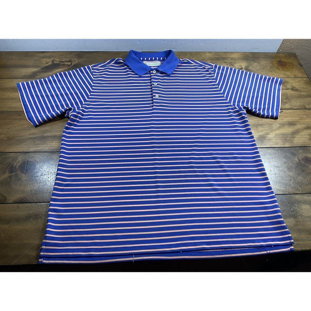 Donald Ross Blue Striped Lightweight Golf Polo Men's Size XL